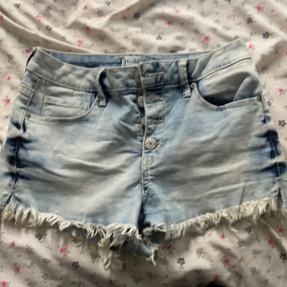 Light washed denim shorts
